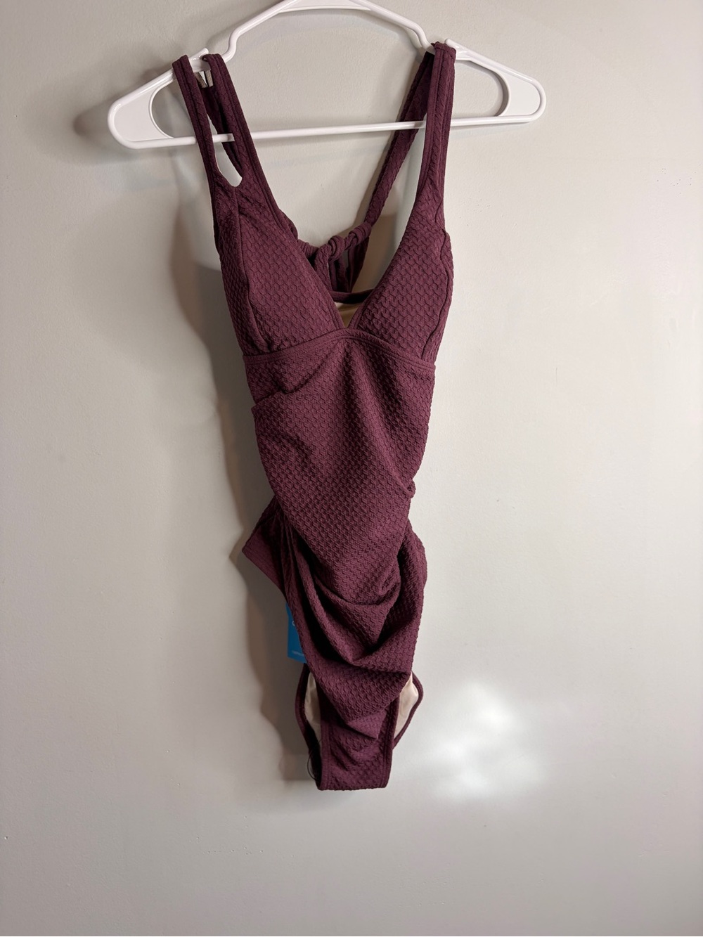 NWT Cupshe Tummy Control One-Piece Swimsuit Deep Burgundy